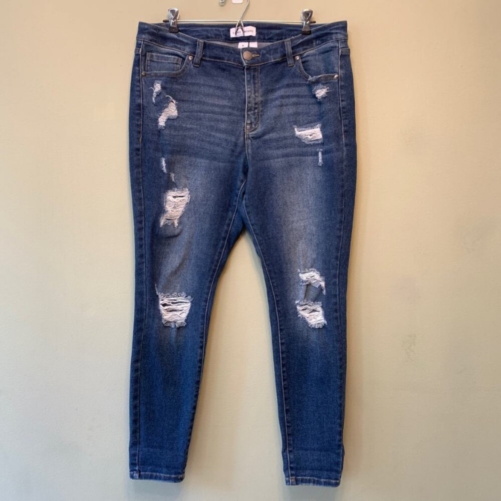 Lane Bryant Jean Flex Magic Waistband Signature Fit Sz 16 Mid-Rise Skinny Blue